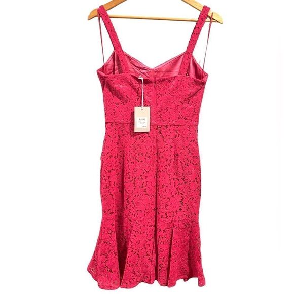 Chelsea28 magenta lace v neck fit and flare midi dress size 2 - Picture 4 of 12